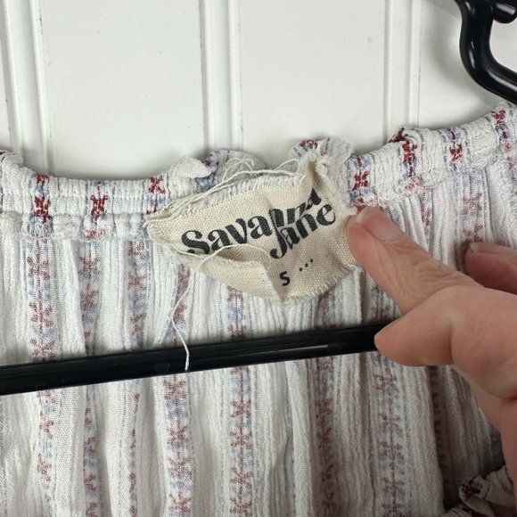 Savanna Jane Boho Embroidered Floral‎ Blouse Size Small - Picture 3 of 4